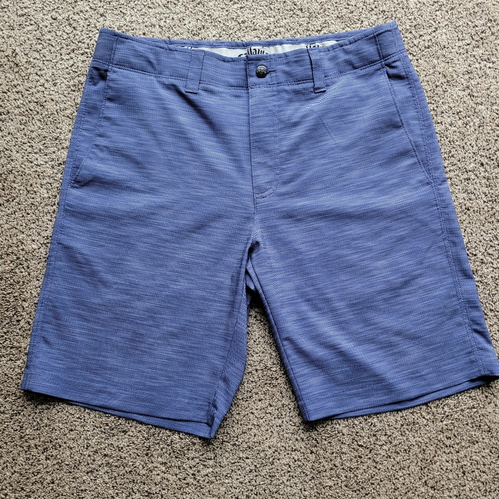 Callaway Mens Golf Shorts 32 Blue Heather Golf Stretch Athletic Preppy Chino
